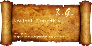 Kreisel Gusztáv névjegykártya
